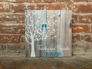 Custom Love Birds Canvas, Valentine's Day Gift, Anniversary, Personalized - Picture 1 of 3