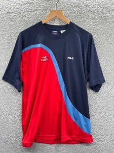 VINTAGE US OPEN Fila Shirt Mens Medium 2003 Blue Red - Picture 1 of 7
