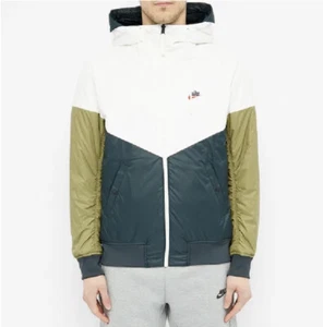 Nike Reversible Windrunner Insulated Thermal Hooded Jacket Green White Small - Picture 1 of 9
