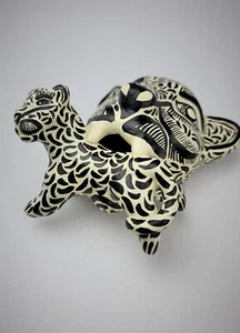 Jaguar and Baby Cub Hand-painted Chiapas Mexico Folk Art Home Deco Office WC1 - Picture 1 of 10