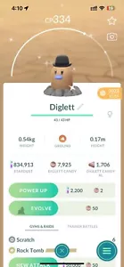 🙂 Glänzendes Diglett mit Rückenmütze 🙂 Pokemon Go nur registrierter Handel 🙂 - Bild 1 von 1
