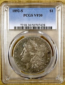 1892-S PCGS VF30 Morgan Dollar - Picture 1 of 2