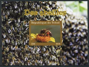 Chad 2018 MNH Bees 1v IMPF M/S Abeilles Insects Bee Stamps - Picture 1 of 1