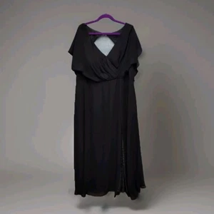 Azazie A24 A-Line Black Chiffon Floor-Length Formal Dress - Picture 1 of 8