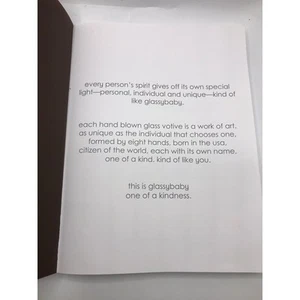 Glassybaby One of a Kindness Volume 2 Inspirational Stories Quotes Poetry Votive - Picture 1 of 12