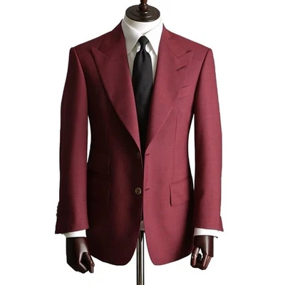 Business Men Suit Sets 2pc Slim Fit Formal Peak Lapel Groom Prom Single Breasted - Image 1 of 4