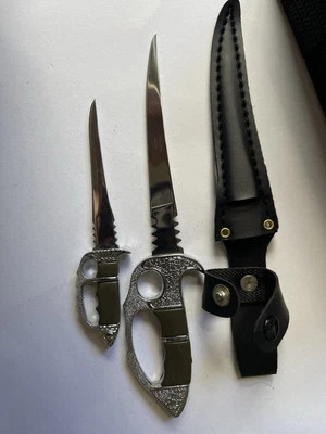 Dagger Letter Openers with Sheath & O.G. BOX Olive Green Handles Hi-9803 - Image 1 of 2