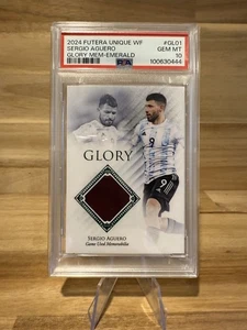 Sergio Aguero 2024 Futera Unique World Football Glory RELIC Emerald /15 - Picture 1 of 2