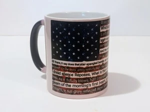 MAGIC COLOR CHANGING'BLACK  MUG 11OZ patriotic US flag hymn  "The Star-Spangled  - Picture 1 of 8
