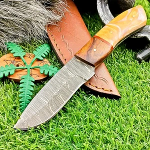 Coltello skinner lama acciaio damascato fatto a mano PERSONALIZZATO campeggio caccia TN-9119 - Foto 1 di 8