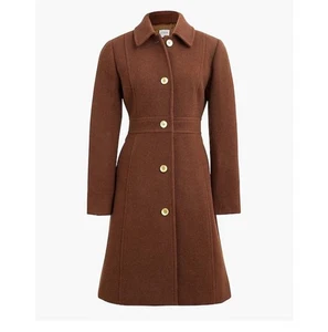 J. Crew Wool-Blend Lined Lady Day Coat Long Sleeve Brown Size 6P NWT *READ - Picture 1 of 16