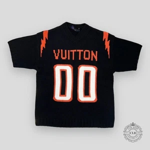 CAMISETA DE FÚTBOL LOUIS VUITTON GRUESA INTARSIA - NEGRA - Imagen 1 de 8