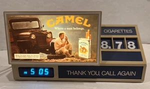 Cartel de reloj digital de exhibición de tienda de cigarrillos camel publicidad vintage - Imagen 1 de 7