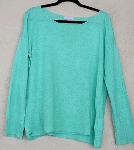 Lilly Pulitzer XL 16 18 mintgrün Leinen Pullover Strick Tunika Top Bluse Pulli - Bild 1 von 4