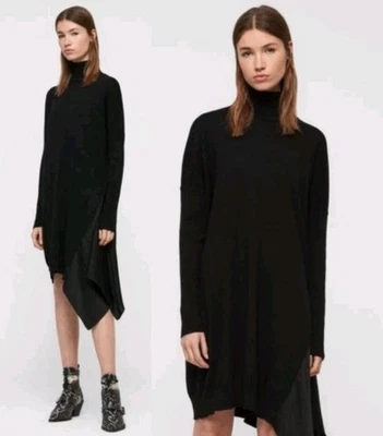 Vestido Suéter Tejido Cuello Enrollado All Saints Alda Talla M En Negro ¡LNC! Foto 1 de 4