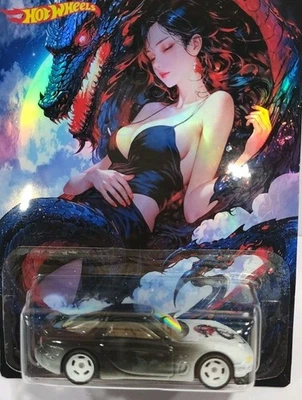 Hot Wheels 95 Mazda RX-7 Multicolor Dragon with  ANIME female CUSTOM 1/64 1of1 ! - Image 1 of 4