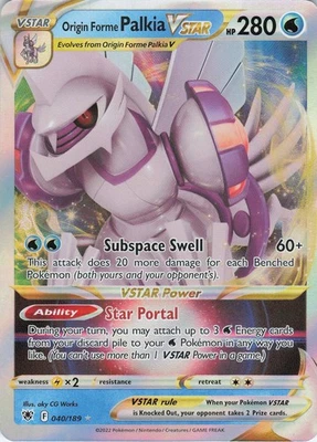 Origin Forme Palkia VSTAR 040/189  Rare Holo SWSH10: Astral Radiance NM Pokémon - Image 1 of 2