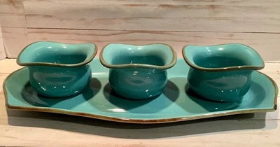 Bandeja Toscana Southern Living + 3 Cuencos Tidbit Robin's Egg Azul Foto 1 de 4