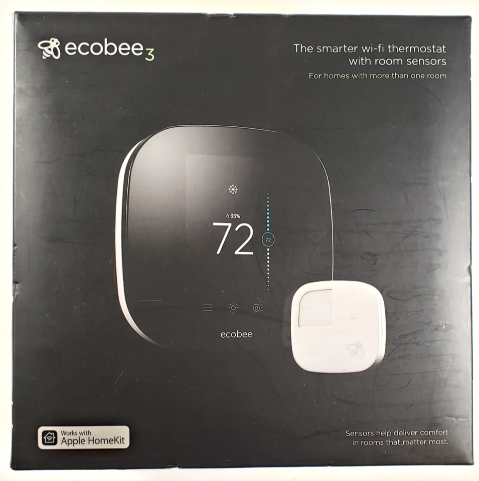 Ecobee 3 [EB-STATE3-02] Smart Wi-Fi Thermostat with One Room Sensor & ecobee Box - Image 1 of 4