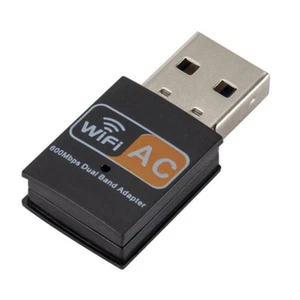 600Mbps Dual-Band Mini Wireless Network Card Computer External USB WIFI Adapter - Foto 1 di 4