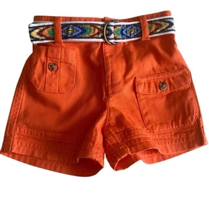 Ralph Lauren Orange Shorts with Belt Girls Size 3M - Picture 1 of 11