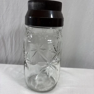 Vintage Anchor Hocking Starburst Sanka Kaffeeglas Glas mit Deckel Kaffeedose - Bild 1 von 6