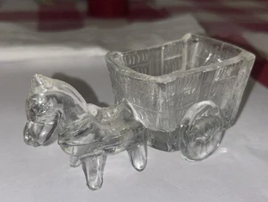 Antiker Glas Bonboniere Burro zieht einen Wagen - Bild 1 von 8