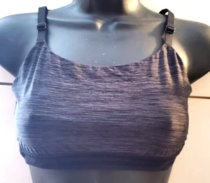 VICTORIA'S SECRET BLACK UNPADDED NO WIRE SPORT BRA SIZE LARGE - Picture 1 of 8