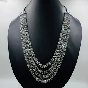 Collana fatta a mano con perle Heishi in cristallo naturale con pietra... - Foto 1 di 5