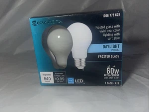 Eco-Smart LED A19 Daylight, 60W 2-Pack Replacement Frosted Glass - Picture 1 of 5
