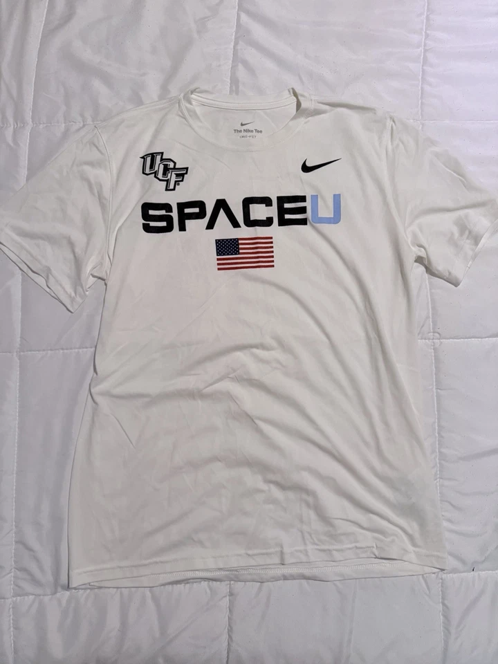 UCF Knights SpaceU White Nike DRI-FIT Workout Shirt Size Large L - Image 1 of 1