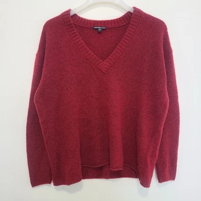 James Perse Women's Long Sleeve V Neck Knit Sweater Red Size 1 Wool Cashmere - Image 1 of 4