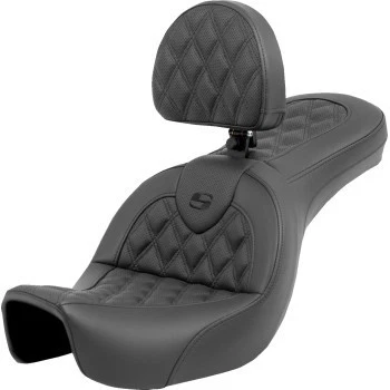 Asiento de sofá de carretera Saddlemen 806-04-182BR con puntada de celosía de respaldo para 06-17 Dyna Foto 1 de 1