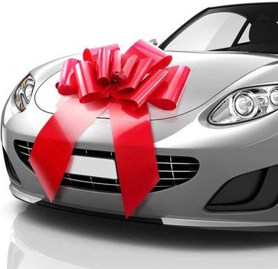 Большой автомобильный лук Mifflin-Usa — матовый красный, 23 дюйма — гигантский подарочный лук в форме бабочки fo - Изображение 1 из 2