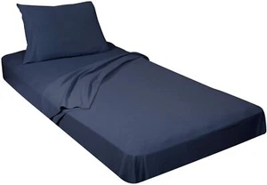 100% Combed T-Shirt Cotton Jersey Knit Camp Sheet Set 1 Fitted/Cot/Pillowcase - Picture 1 of 75