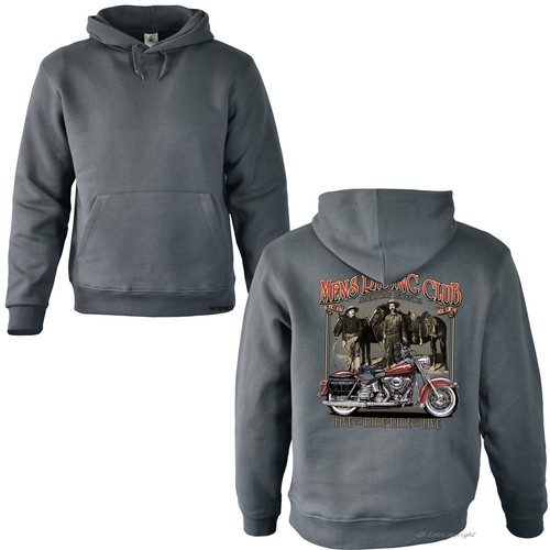 SACAI Felpa con cappuccio motociclista moto d'epoca motivo western USA felpa con cappuccio *4102