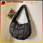 DE  Quilted Underarm Bag Fashion Armpit Bag Large Capacity Daily Bags (Black)