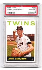 1964 TOPPS # 369 JERRY ZIMMERMAN,TWINS-PSA 8++++++VIVID BEAUTY ! - Picture 1 of 1
