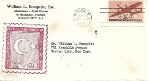 First FAM Airmail Flight Cover New York - Ankara Turkey Jan 31 1947 AAMC# F18-40 - Picture 1 of 1