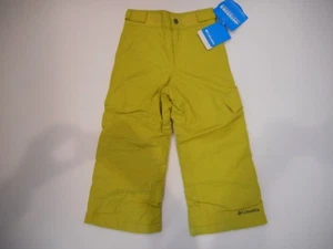 COLUMBIA Sportswear ICESLOPE II Lime Green Winter Snow PANTS Boys XXS 4 - 5  NEW - Picture 1 of 4