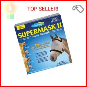 Farnam SuperMask II Shimmer Weave Mesh Horse Fly Mask Without Ears, Eye Protecti - Picture 1 of 2
