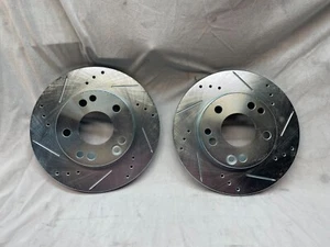 2x Pair Disc Brake Rotor Slotted and Drilled Standard 121.35011 - Foto 1 di 7
