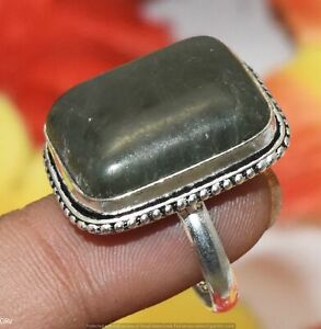 Nephrite Jade Gemstone Ring 925 Sterling Silver Plated Us Size 7.5" U324-D127