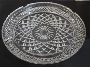 Large Ashtray VTG 8" Heavy Crystal Anchor Hocking Wexford Mid Century 4 Slot - Picture 1 of 7