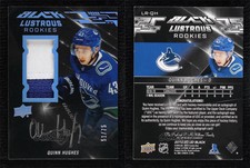 2019-20 SPx UD Black Lustrous /75 Quinn Hughes Tier 2 RPA Rookie Patch Auto RC