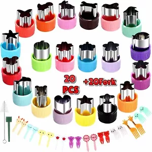 20PCS Vegetable Cutter Set, Mini Cookie Cutters, Food Shapers for Kids & Baking - Picture 1 of 7