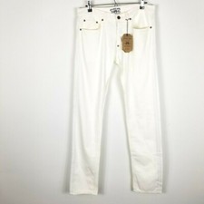 Gilded Age Mens White Regular Fit Superior Denim Straight Jeans Size 32 W