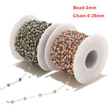 2meters Stainless Steel Rondelle 3mm Beads Chains for Necklace Bracelet Making