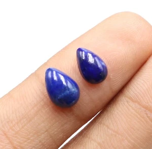 Natürlicher Lapislazuli 2 Stck. 2,40 ct Birnenform Cabochon Lapis Stein Ringherstellung - Bild 1 von 4