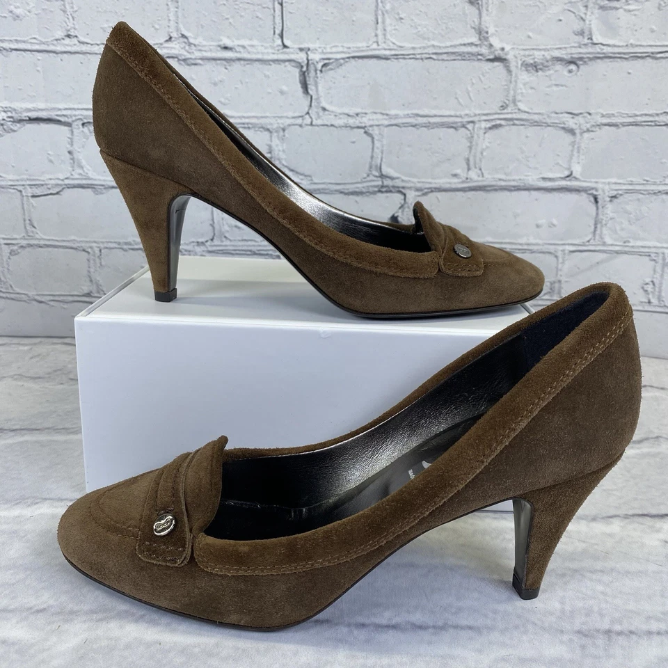 Zapatos de salón Belle By Sigerson Morisson 4142 Sigaro de gamuza de diseñador talla 9,5 B Italia Foto 1 de 4